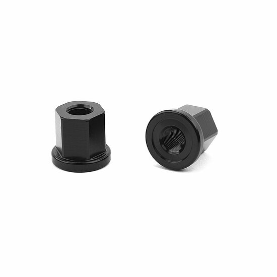 Mission Radmuttern 3/8" oder 14mm Aluminium mit 17mm Schlüsselweite, schwarz