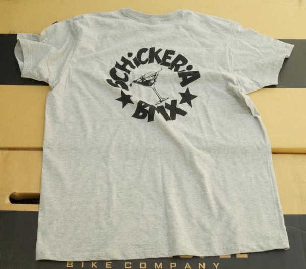 Schickeria BMX T Shirt Circle schwarzer Print, grau meliert