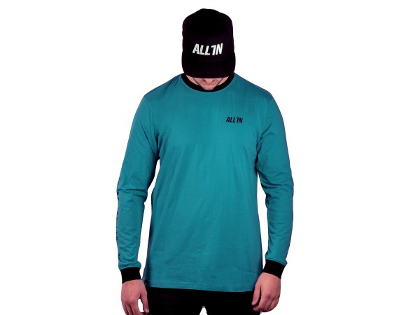 All In Longsleeve Pushing the Limits, türkies - schwarz