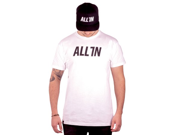 All In T-Shirt Logo, weiß